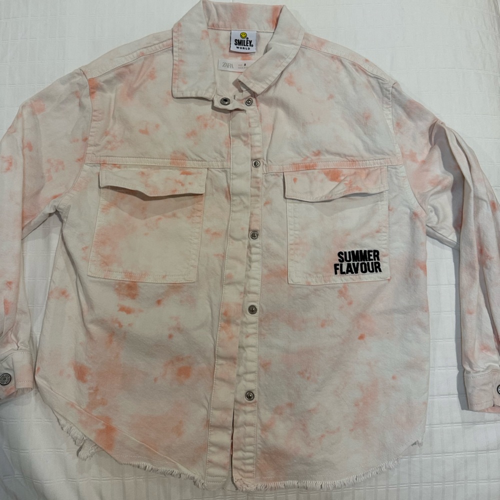 Zara Girls Smiley World  Button Down Shirt